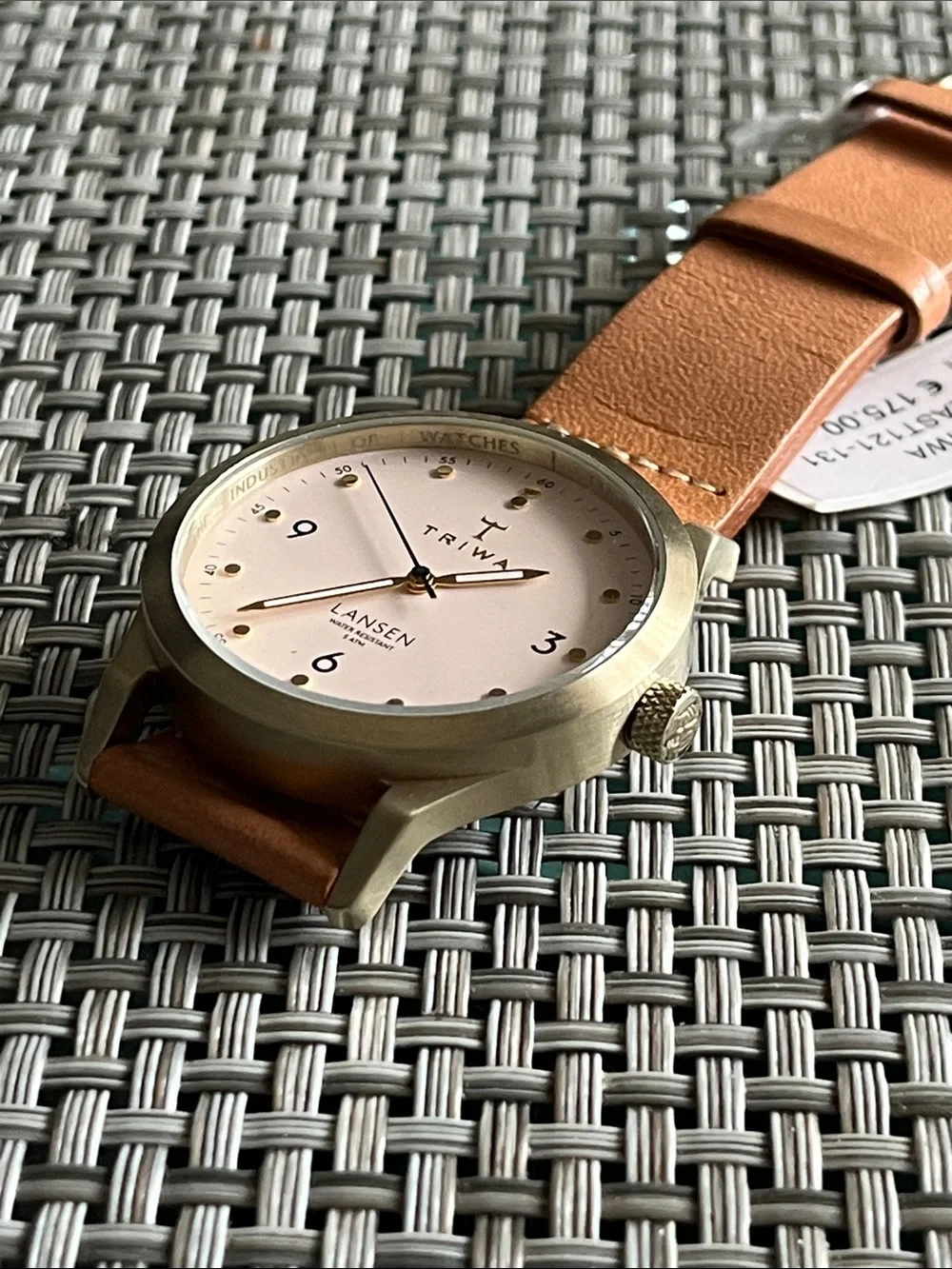 Tan Leather Strap Watch with Cream Dial